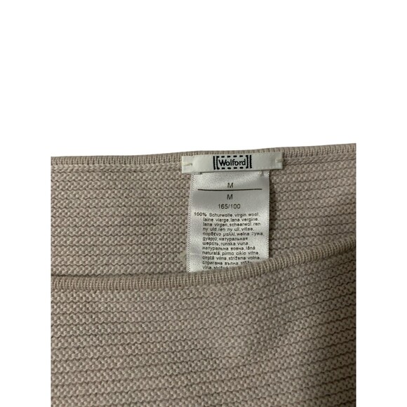 Wolford Sweater Womens Medium Beige 100% Virgin Wool Ribbed Knit Pullover Top - Picture 7 of 8